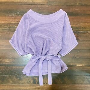 Lavender Knit Top with Waist Tie